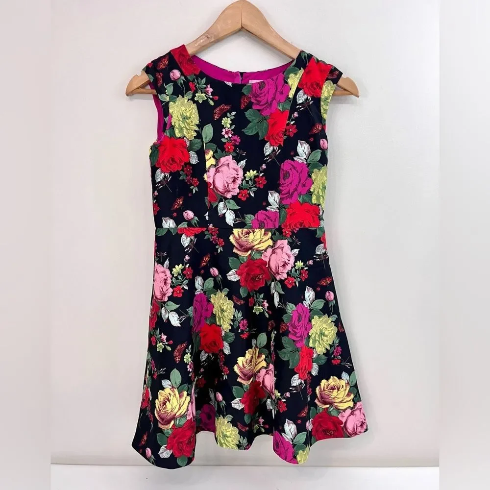 Baker Ted Baker Floral Sleeveless Garden Vibrant Colorful Event Party Dress 12